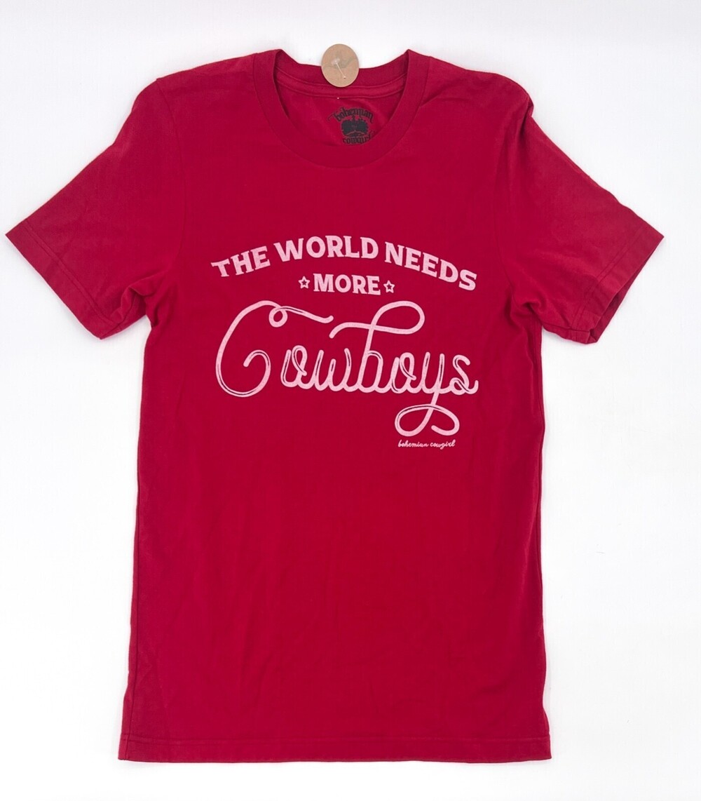 NWT Bohemian Cowgirl T Shirt Womens Small Red The World Needs More Cowboys